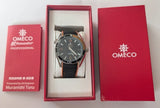 Professional wristwatch in red presentation box, black dial and orange-accent strap