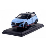 Hyundai i20 N 1:38 Diecast Model Car Blue Pull Back Toy w/ Base