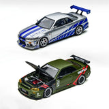 **Pre-Order**Time Micro 1:64 Skyline R34 FNF Silver Blue Diecast Model Car