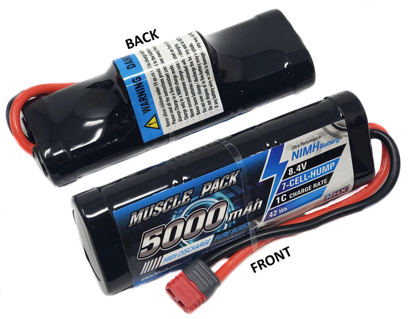 NHX Muscle Pack 8.4V 5000mAh 7-Cell Nimh Hump Battery w/DEANS Connector Battery
