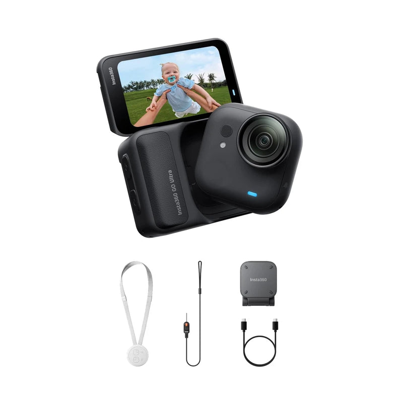 Insta360 GO Ultra - Small 4K Vlogging Camera, Hands-Free, POV Midnight Black