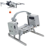 DJI Mini 4 Pro airdrop landing gear system with dual payload arms, white