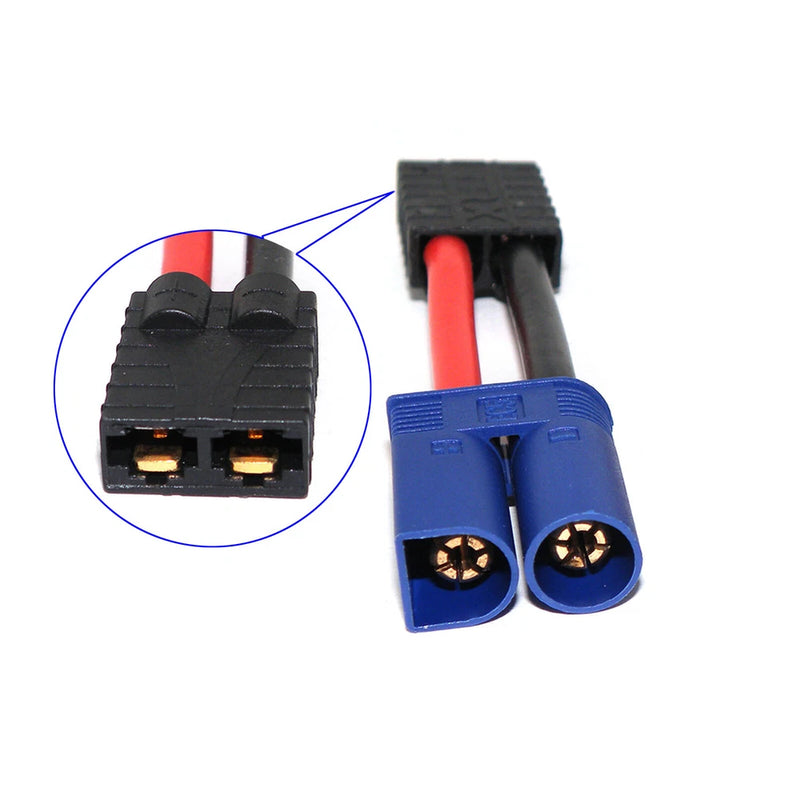 Lipo Battery Adapter EC5 Male to TRX Female 12AWG High Temperature Wire Cable