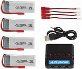 4pcs 3.7V 900mAh Li-Po Battery JST Plug for 8807 Selfie Fold Pocket Drone