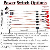 RCP-JRJST On & Off Switch Options JR/JST/Lipo Battery Balance Leads (2)pcs