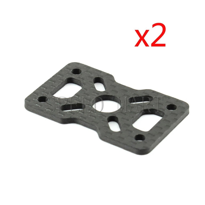Carbon-fiber motor mount plate for 20mm arms, dark gray, with mounting holes