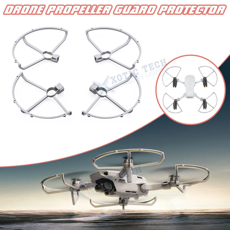 Gray propeller guard set with four protective arms for a small drone