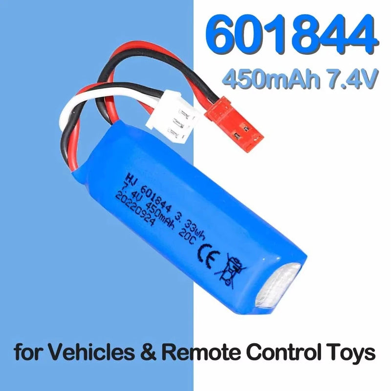 7.4V 450mAh 2S LiPo Battery 3.33wh for WLtoys RC Car K969 K979 K989 K999 1/28