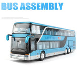 Alloy Double Decker Electric Tourist Traffic Bus Model Diecasts Metal City Passe