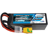RC LiPo battery pack in hard case with XT90 connector, red/black leads