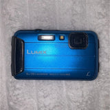 Panasonic LUMIX Blue Waterproof Compact Digital Camera Built-in Flash USB