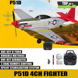 WWII P51D 4CH Fighter RC Airplanes 2.4G Remote  Control 6-Axis Aerobatic Glider