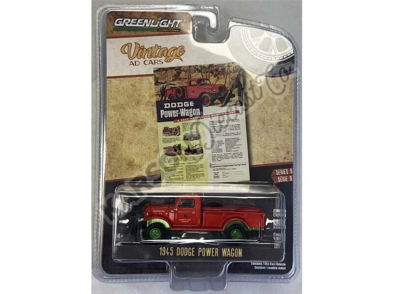 CHASE 1945 Dodge Power Wagon Diecast 1:64 Scale Models - Greenlight 39130A