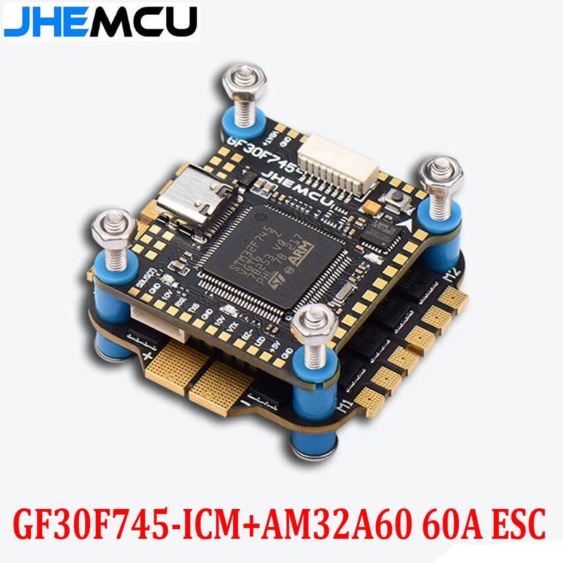 JHEMCU GF30F745-ICM Flight Controller/AM32A60 60A 4in1 ESC 3-6S For RC FPV