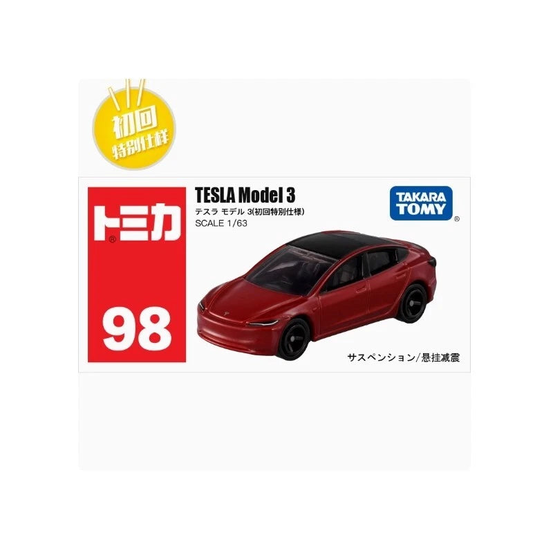 Takara Tomy Tomica 98 TESLA Model 3 Red Limited Edition Diecast Toy Car New 2025