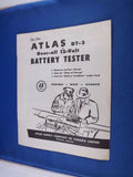 ATLAS BATTERY CHARGER TESTER SALE BROCHURE MODEL 300 MTA CAR MAINTENANCE 12 VOLT Battery