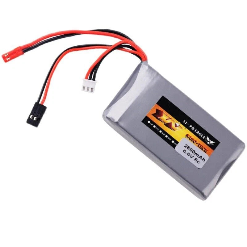 6.6V 2500mah lifepo4 Battery 8C JST Connector for Futaba Radios 14SG 16SZ 18SZ