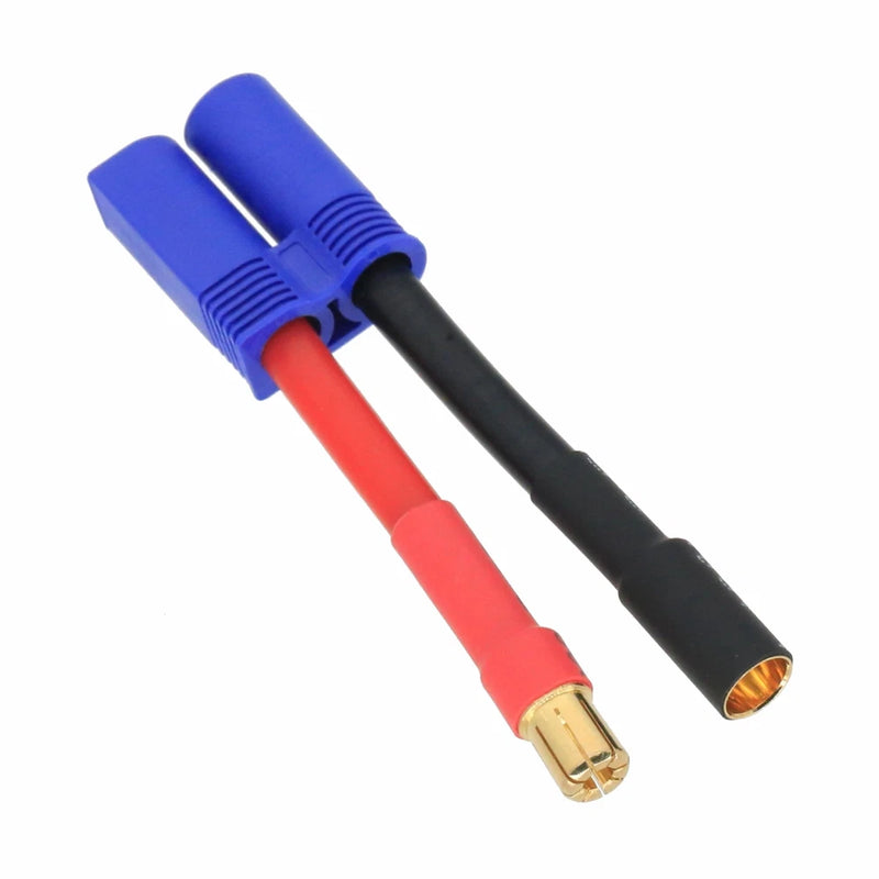 HXT 6.5mm Male+/Female- to EC5 Male cable 10AWG 5CM wire For RC Battery FPV UAV