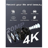 Underwater Action Camera 4K Remote 2 Batteries
