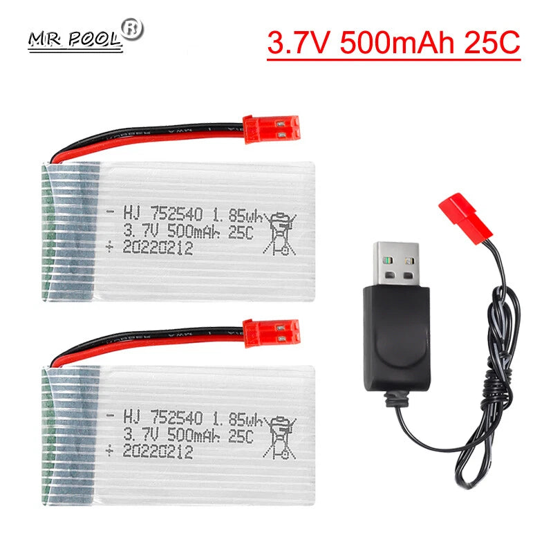 3.7V 600mAh 25C 752540 Lipo Battery For Syma X5 M68 W609-9 W609-10 RC Quadcopter