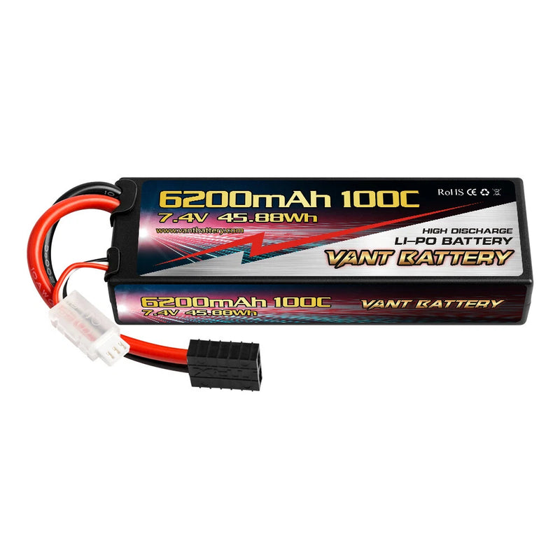 VANT 6200mAh 2S 7.4 100C LiPo Battery FITS Traxxas PLUG POWER HOBBY GENS ACE