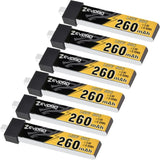 6pcs 260mAh 1S Lipo Battery 3.8V 80C LiHV Battery with BT2.0 Connector for 65mm