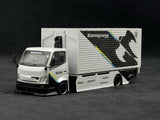 MT 1:64 White H300 Box Truck Custom Sports Model Diecast Metal Car