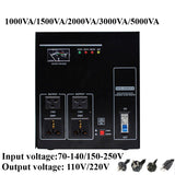 70-140V/150-250V Input Automatic Voltage Stabilizer AC Regulator 1/1.5/2/3/5KVA.