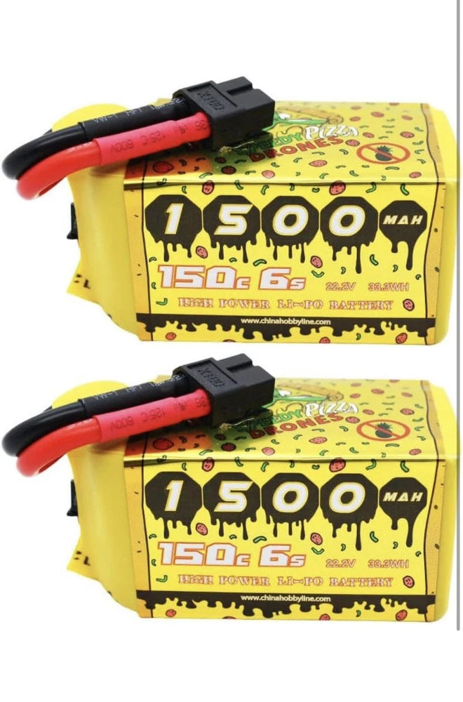 Speedy Pizza (2) 1350mAh 6S Lipo Battery 22.2V 150C with XT60 Plug  FPV Racing