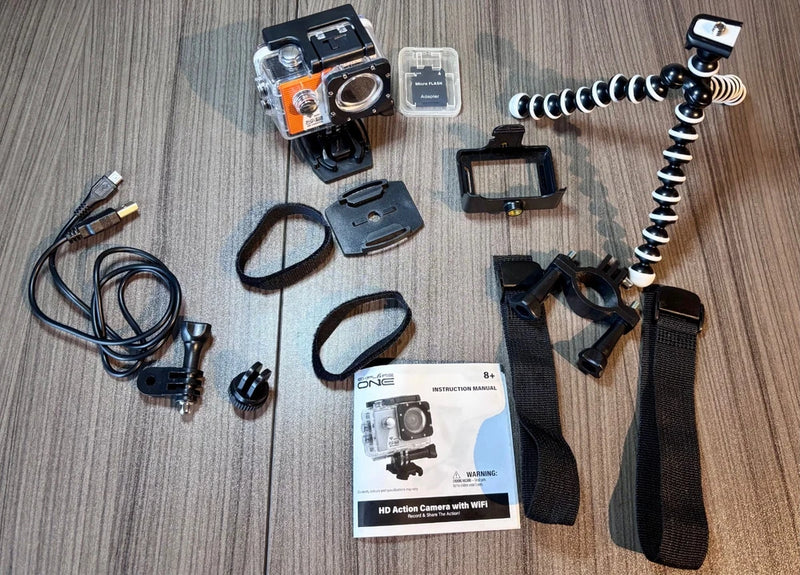 Explore One HD Action Camera with WiFi ?C Full Kit ?C Waterproof Case, Tripod