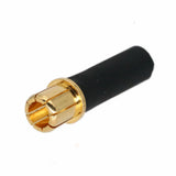 Bullet banana connector adapter with gold metal plug and black housing