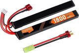 11.1V 3S LiPo battery pack with Deans T-plug, red/black leads, black case