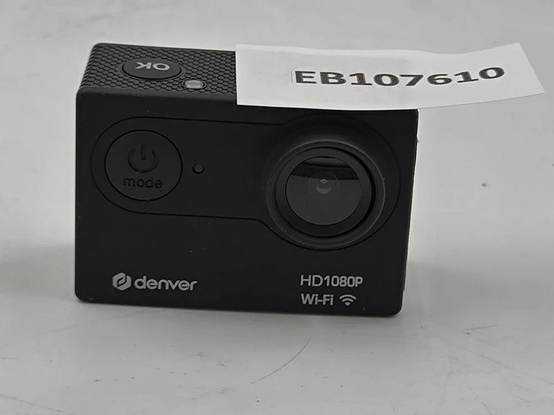 Black Denver HD1080P Wi‑Fi action camera front with lens and mode/power buttons