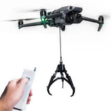 Drone with mechanical claw gripper and remote controller