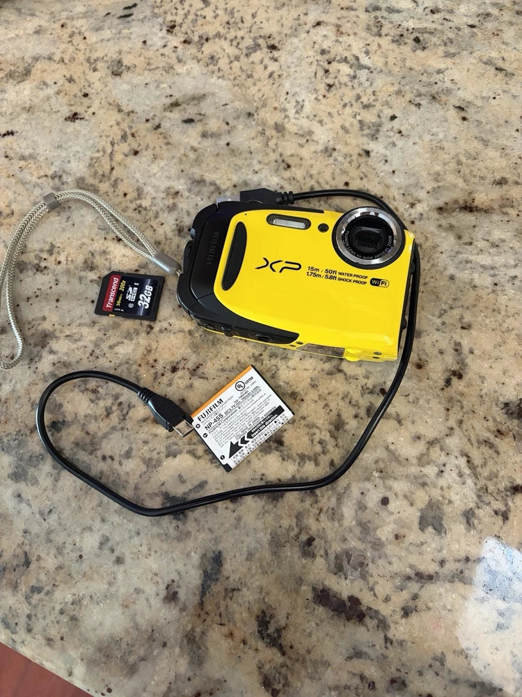 Fujifilm FinePix XP80 Yellow 16.4MP Digital Camera w/ Battery & Charger Cable