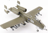 Olive green A-10C Thunderbolt II 1/72 model aircraft with U.S. markings, twin jets