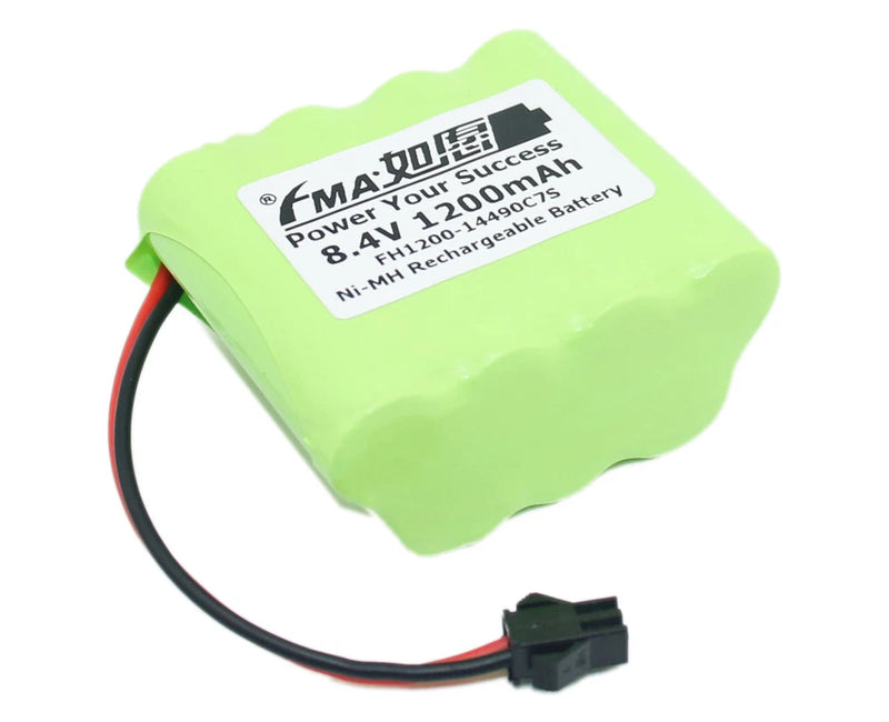 Rechargeable Ni-MH battery pack, green, with wires and black connector