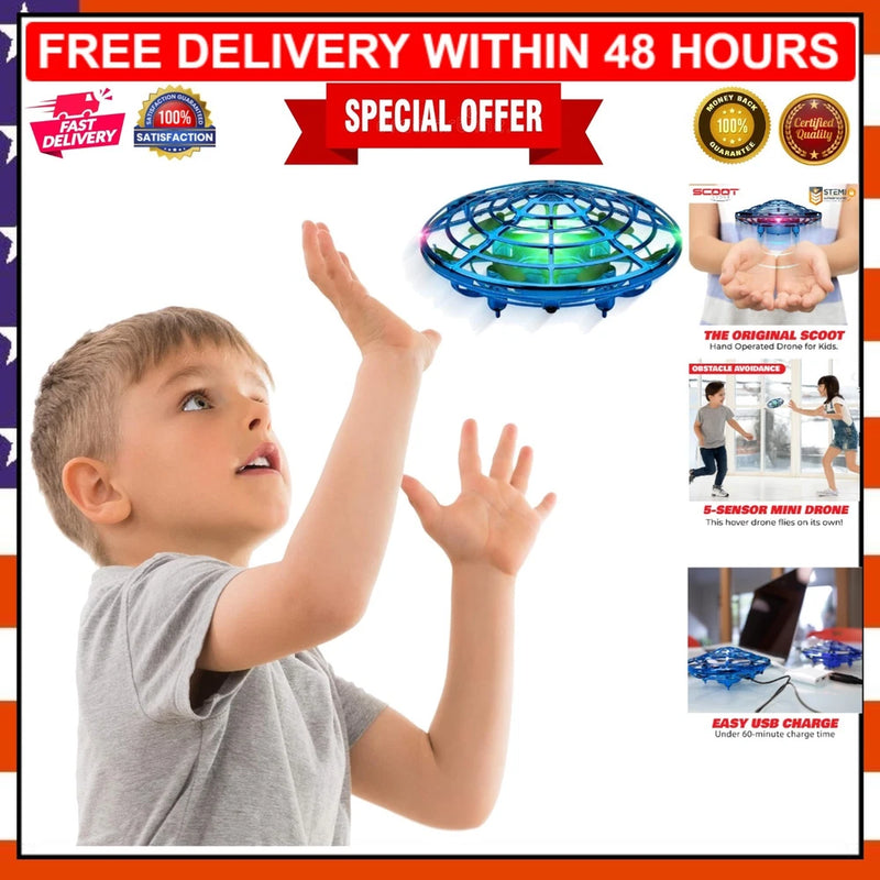 Interactive Hand-Operated Drone with Obstacle Avoidance - Kids & Adults Toy