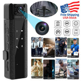 Black mini Wi-Fi body camera with wide lens and indicator lights