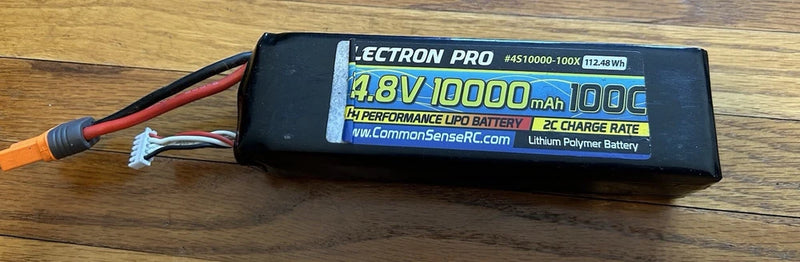 4S10000-1005  Lectron Pro 14.8V 10000mAh 100C Soft Case Lipo Battery w/EC5 Battery