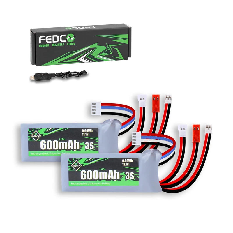 FEDCO 11.1V Lipo Battery 600mAh 3S Rechargeable Lithium Polymer Batteries | w... Battery