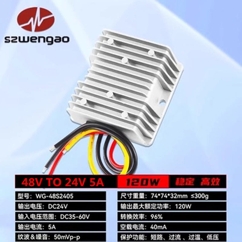 48V to 24V 5A 120W Car Buck Converter Waterproof Buck Power Module