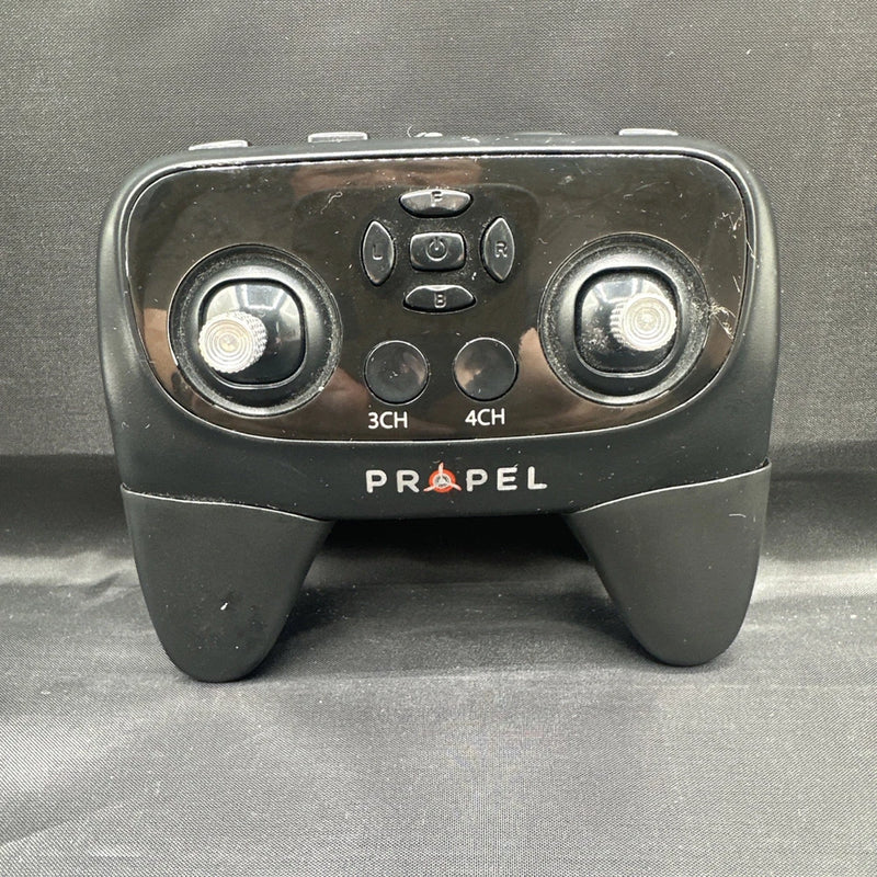 Propel drone remote control, black with dual joysticks and 3CH/4CH buttons