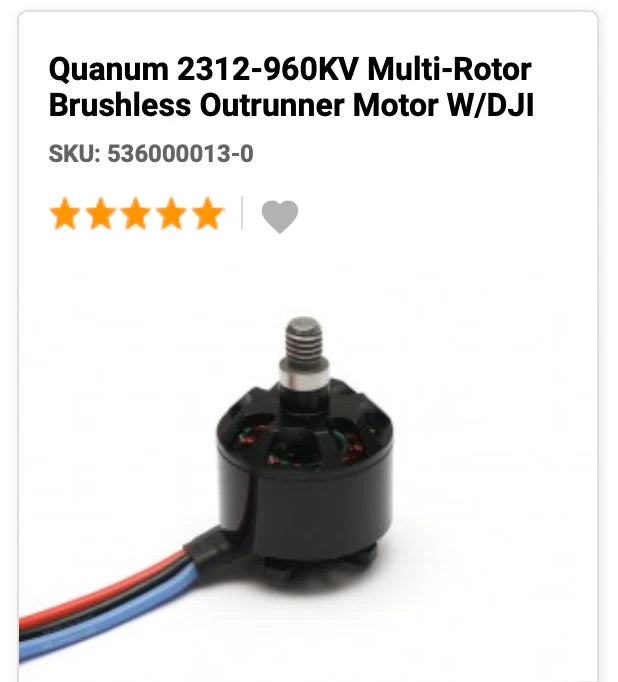 Brushless DJI-style CW outrunner motor with black body and three-wire leads
