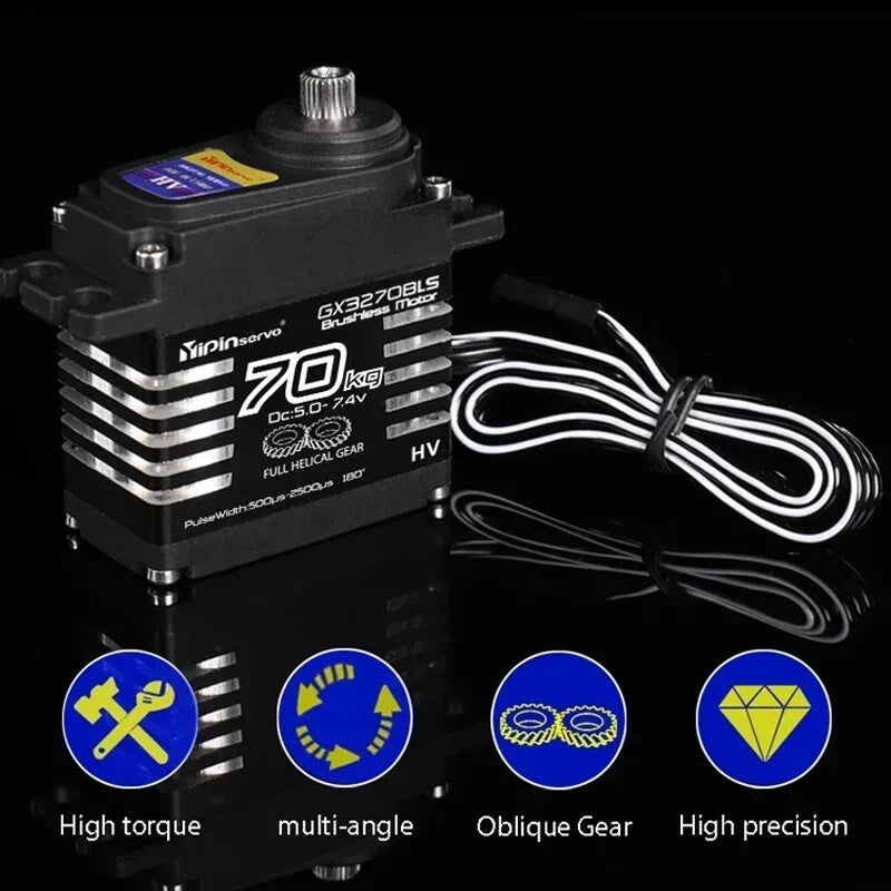 70kg Digital Servos Brushless Motor IP68 Steel Helical Gear For 1/8 1/10 RC Car