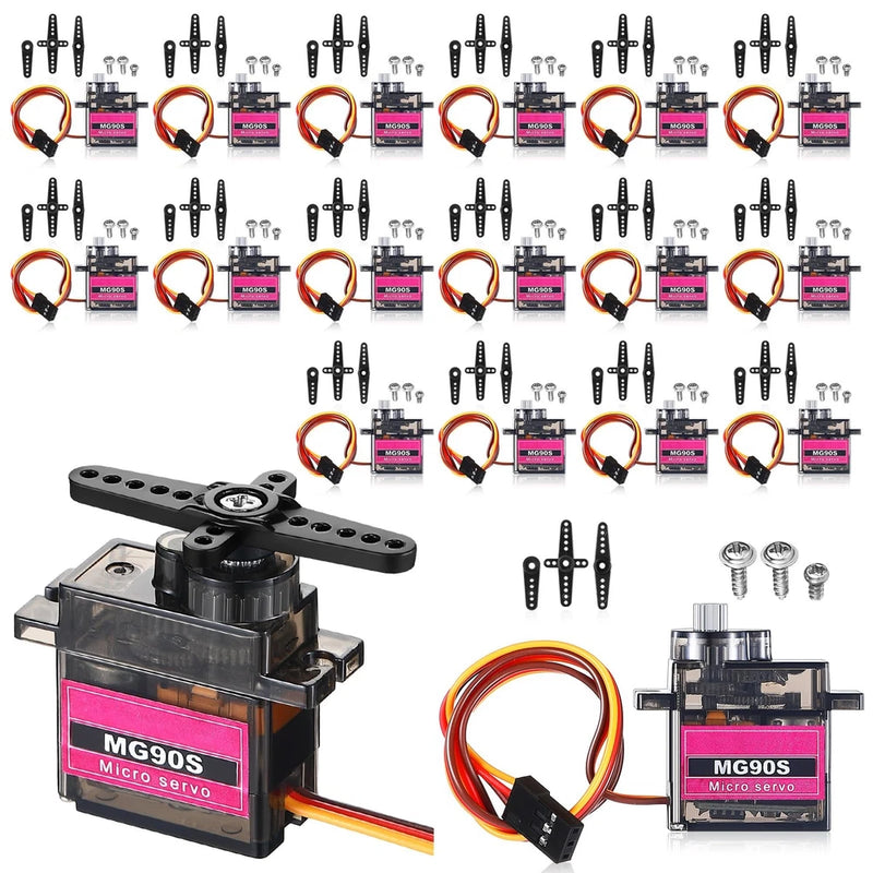 16 Pcs Mini MG90s 9g Micro Servo Motor RC Servo Kit for Robot Helicopter Airp...