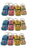 12PC Box: 2.5" Kinsmart 1967 VW Beetle Pastel Decal Keychain Diecast Model 1:64