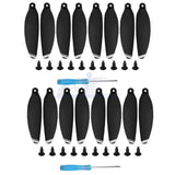 16pcs Low-Noise Propellers Blades RC Drone Props Black & Silver For DJI Mini 4K