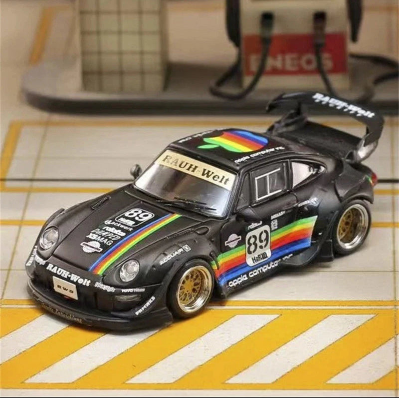 SW 1:64 RWB 993 matte black Diecast Model Car