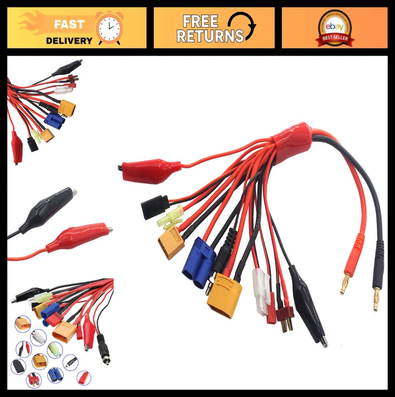 10-in-1 RC Lipo Battery Multi Charger Adapter, 4.0mm Banana Plug Cable for Drone Battery